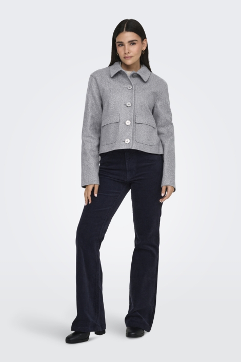 Jacqueline de Yong grijze dames jas | Model