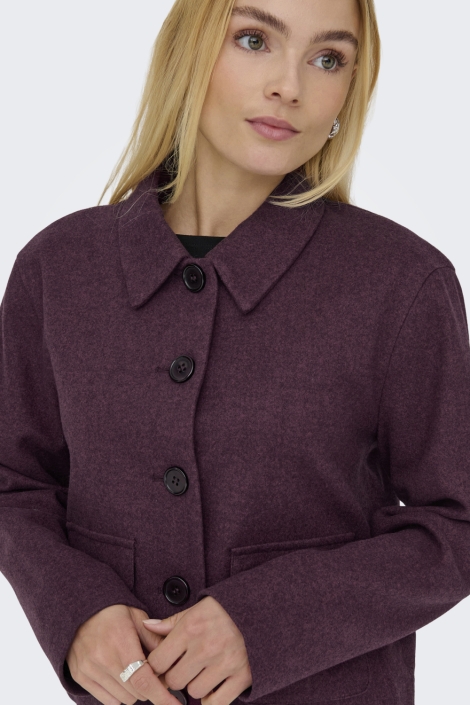 Jacqueline de Yong bordeaux dames jas | Close up