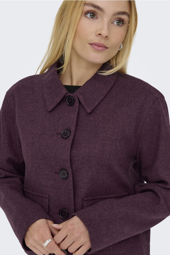 Jacqueline de Yong bordeaux dames jas | Close up