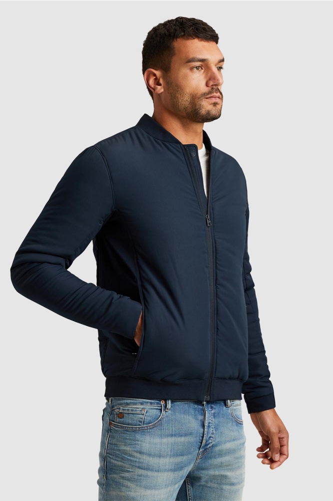 Cast Iron blauwe heren jas | Model zijaanzicht