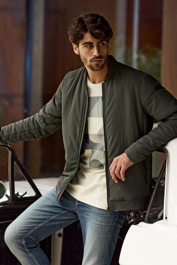 Cast Iron bomber jacket throttle barker Groen