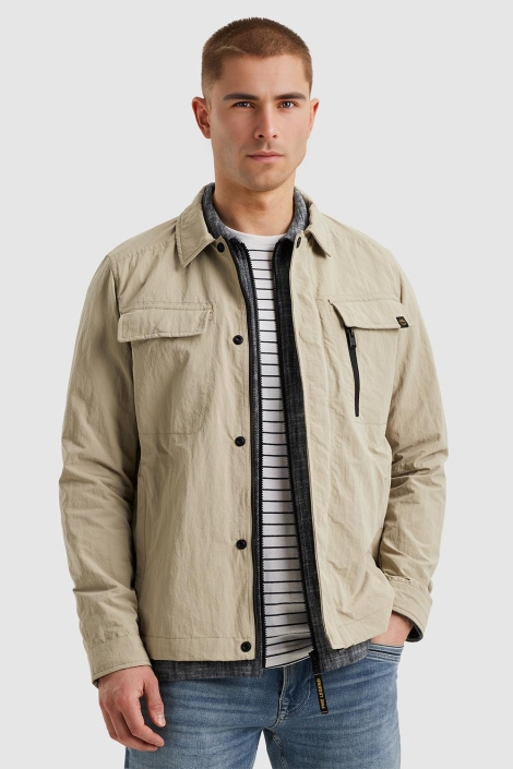 PME legend beige heren jas | Model vooraanzicht