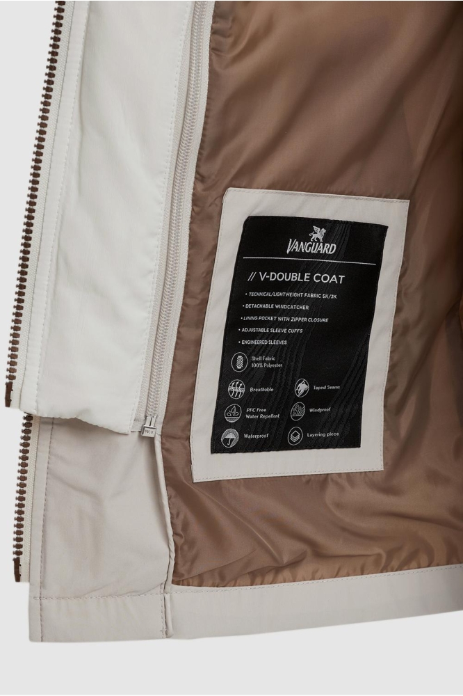 Vanguard beige heren jas | Close up