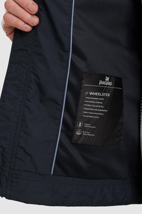 Vanguard blauwe heren jas | Close up