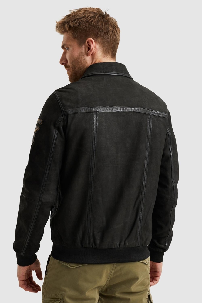 PME legend zwarte heren leren jas | Model achteraanzicht