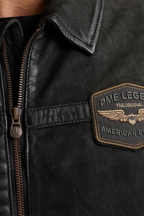 PME legend zwarte heren leren jas | Unique Selling Point
