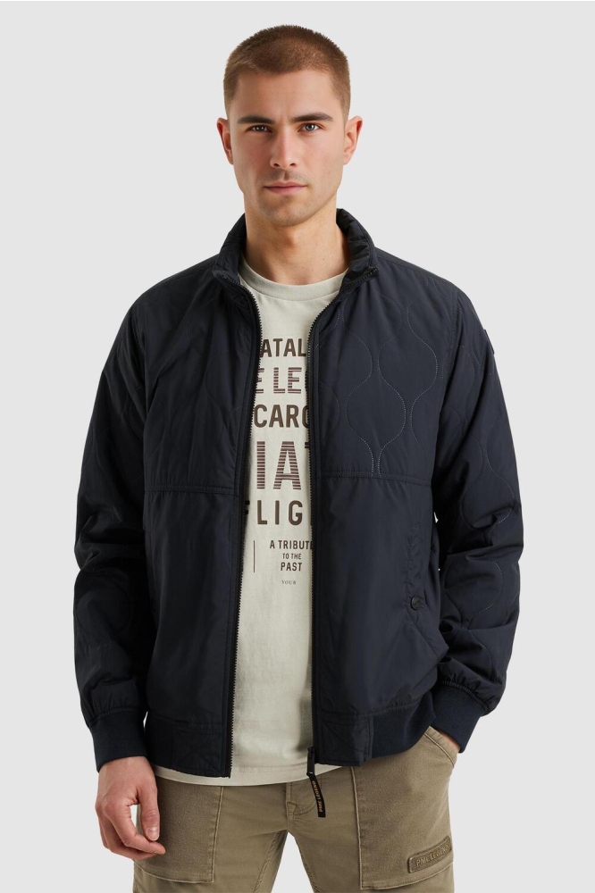 PME legend blauwe heren jas | Model vooraanzicht