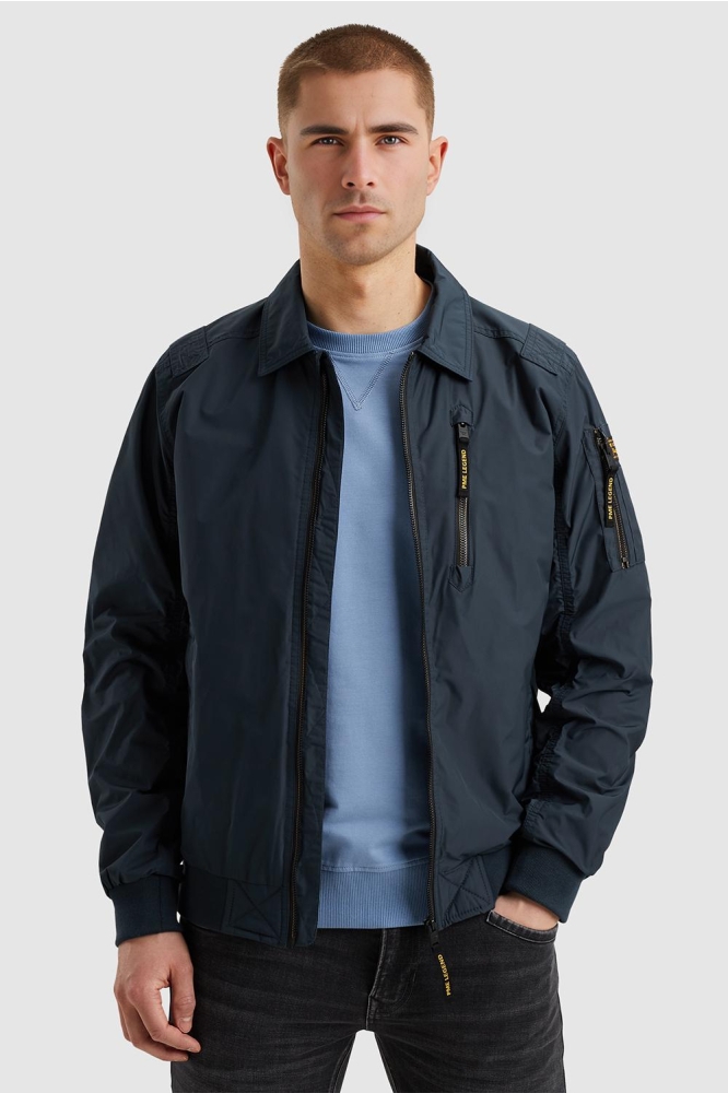 PME legend blauwe heren jas | Model vooraanzicht