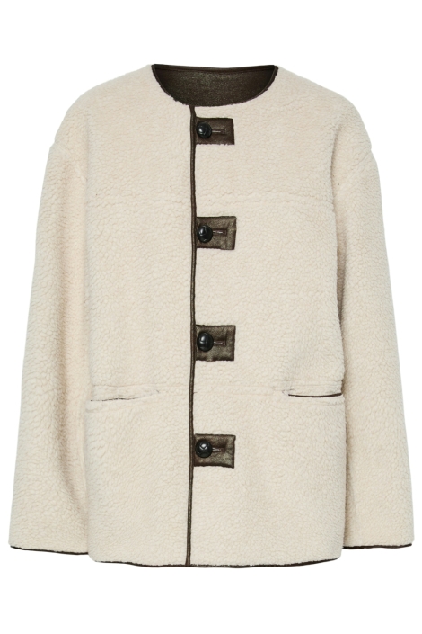 Pieces beige dames jas | Vooraanzicht