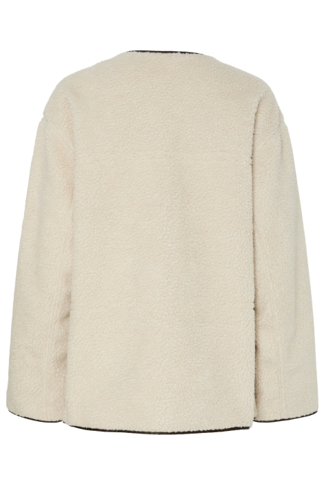 Pieces beige dames jas | Achteraanzicht