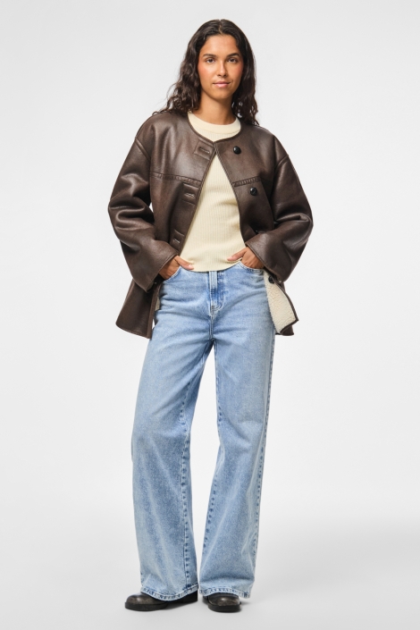 Pieces beige dames jas | Model