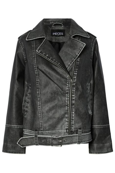 Pieces zwarte dames jas | Vooraanzicht