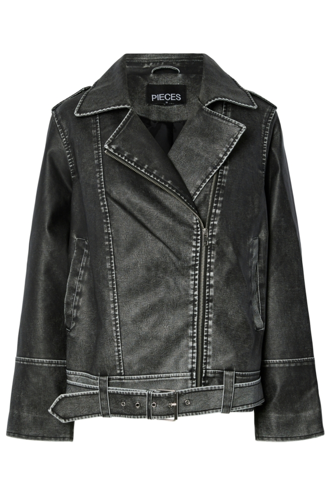 Pieces zwarte dames jas | Vooraanzicht