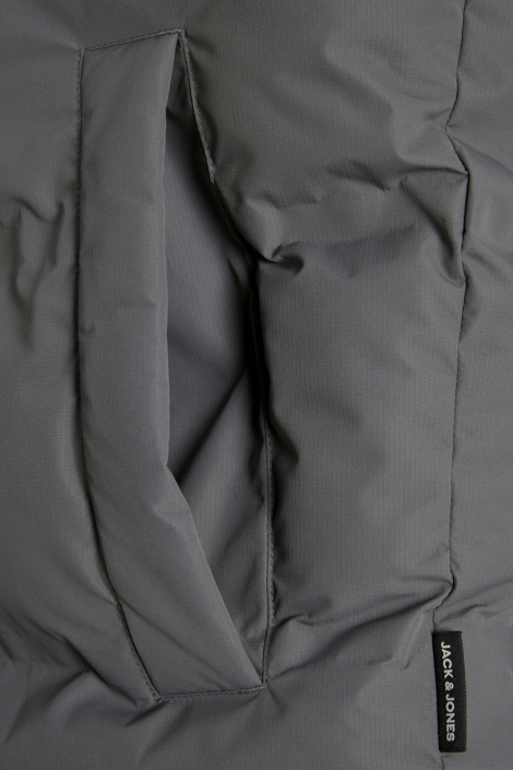 Jack & Jones grijze heren jas | Close up