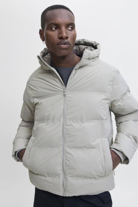 Jack & Jones beige heren jas | Model vooraanzicht