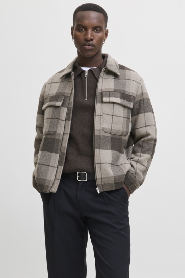 Jack & Jones Jas JPRCCRUSSEL WOOL BLEND JACKET SN 12259393 BRINDLE/CHECK