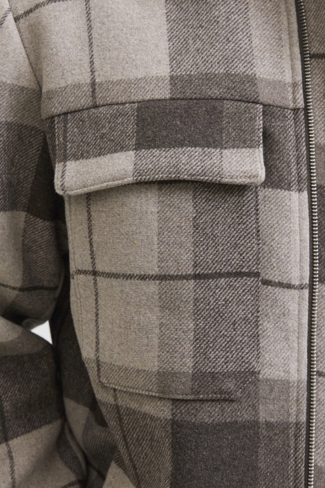 Jack & Jones bruine heren jas | Close up