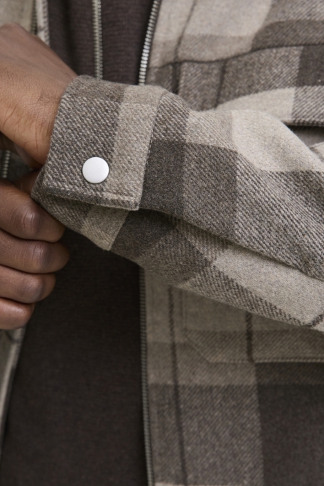 Jack & Jones bruine heren jas | Close up