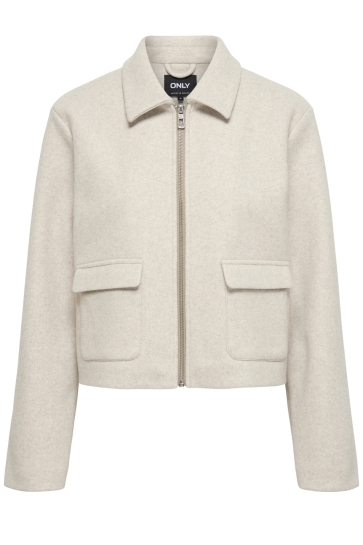 Only ONLVELA ZIP SHORT JACKET OTW 15359339 PUMICE STONE/MELANGE