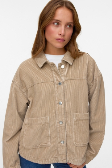 Vero Moda Jas VMJAMIE LS CORDUROY SHACKET MIX NOO 10337350 Silver Mink