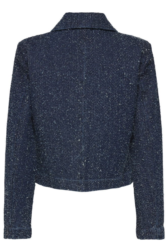 Jacqueline de Yong blauwe dames jas | Achteraanzicht