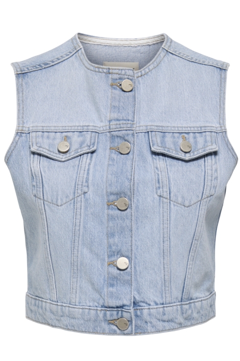 Only blauwe dames gilet | Vooraanzicht
