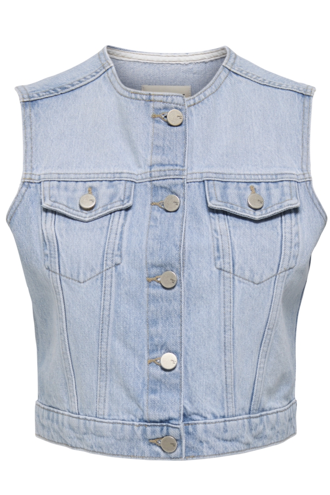 Only blauwe dames gilet | Vooraanzicht