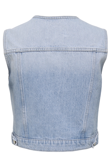 Only blauwe dames gilet | Achteraanzicht