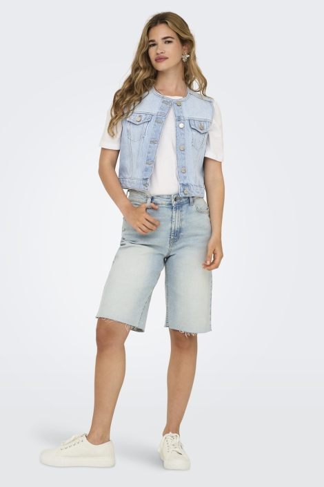 Only blauwe dames gilet | Model