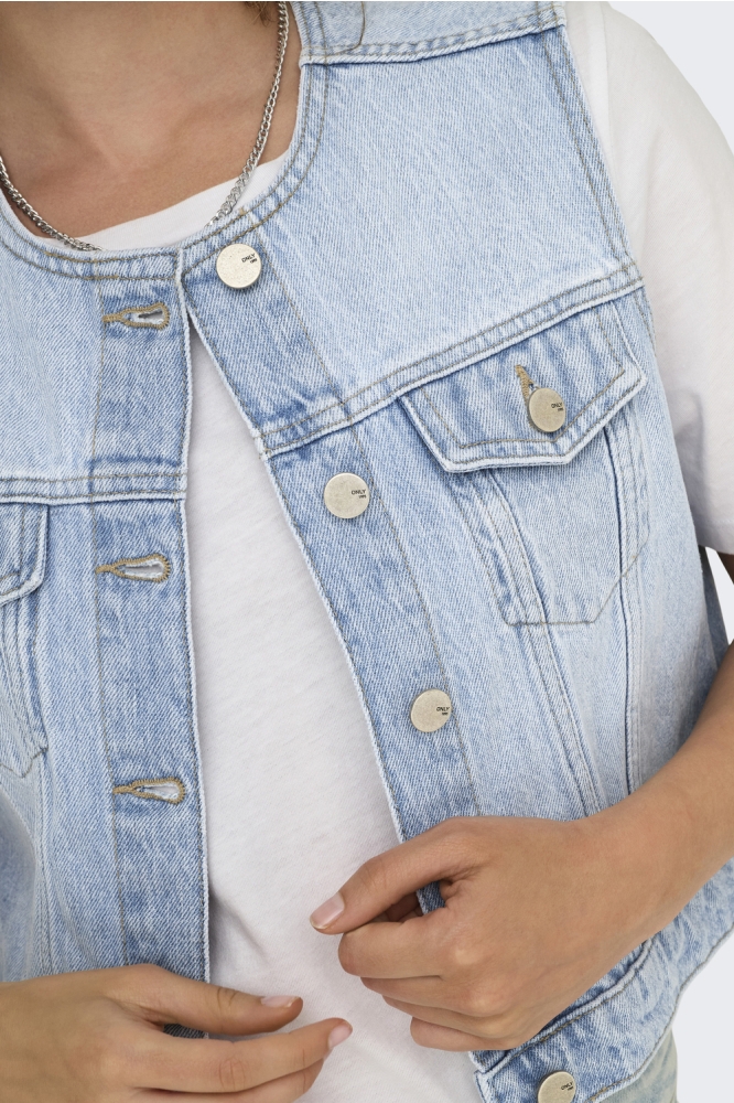 Only blauwe dames gilet | Close up