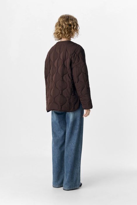 Object bruine dames jas | Model achteraanzicht