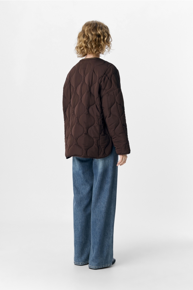 Object bruine dames jas | Model achteraanzicht