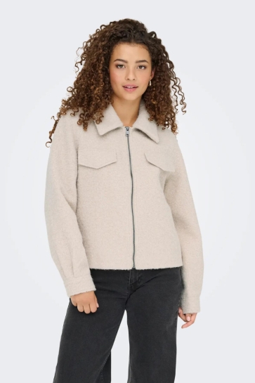 Only Jas ONLMALO BOUCLE JACKET OTW NOOS 15339371 PUMICE STONE/MELANGE
