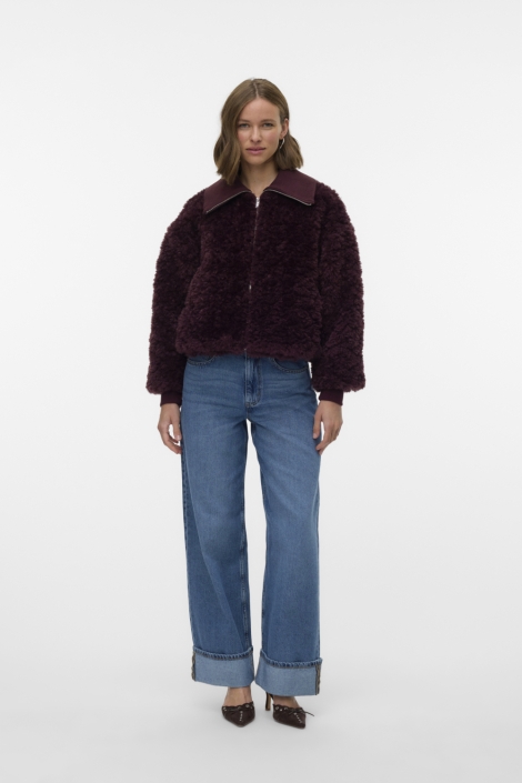 Vero Moda bordeaux dames jas | Model vooraanzicht
