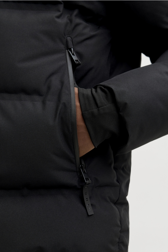 Jack & Jones zwarte heren jas | Close up