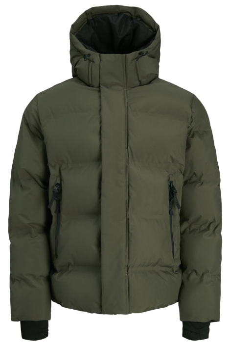 Jack & Jones groene heren jas | Vooraanzicht