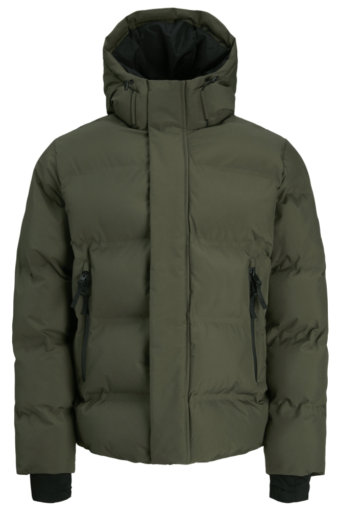 Jack & Jones groene heren jas | Vooraanzicht