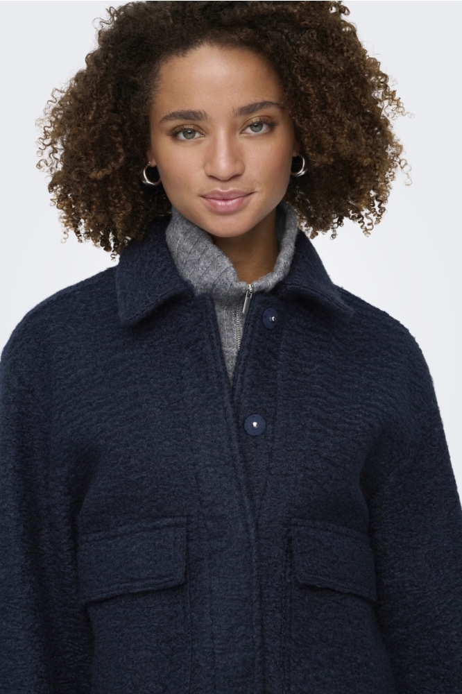 Only blauwe dames jas | Close up