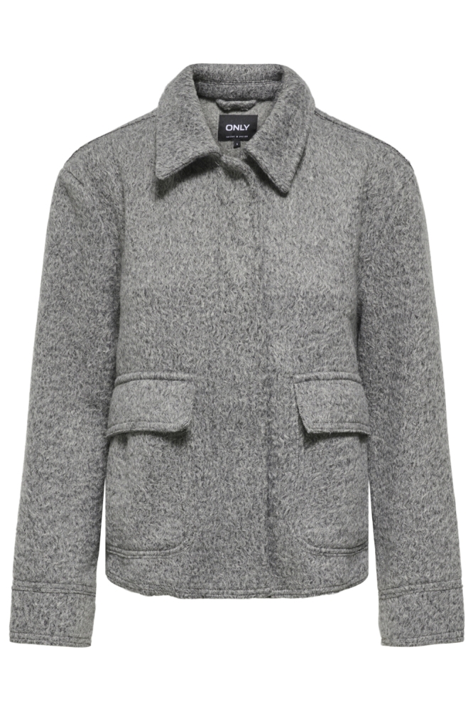 Only grijze dames jas | Vooraanzicht