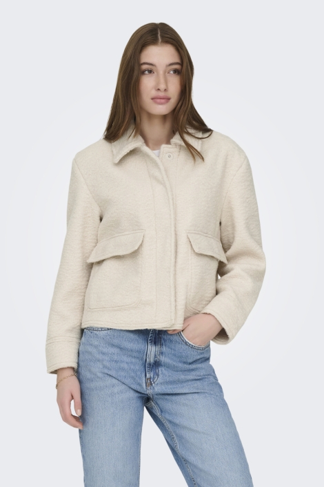 Only beige dames jas | Model vooraanzicht