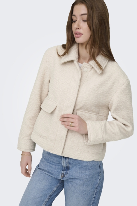 Only beige dames jas | Model vooraanzicht