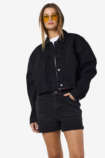 Noisy may NMRONJA L/S CROP DNM JACKET VI514BL 27032323 Black Denim