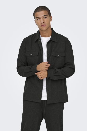 Only & Sons Overhemd ONSMARK BRUSHED 0353 OVERSHIRT 22035991 Dark Grey Melange