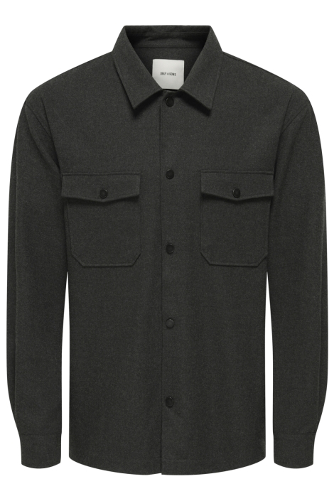 Only & Sons grijze heren overhemd | Vooraanzicht
