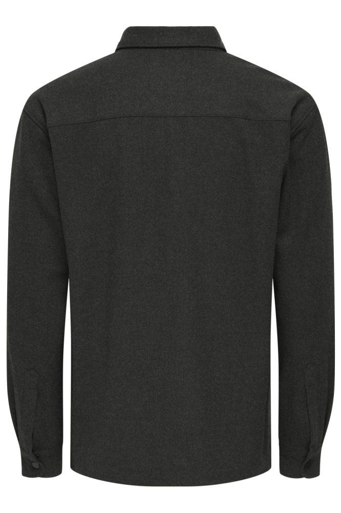 Only & Sons grijze heren overhemd | Achteraanzicht