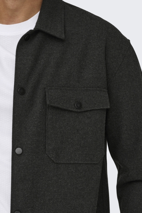 Only & Sons grijze heren overhemd | Close up