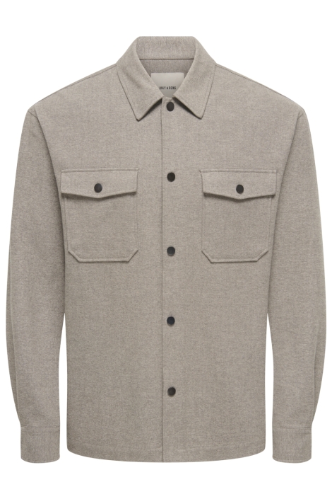 Only & Sons camel heren overhemd | Vooraanzicht