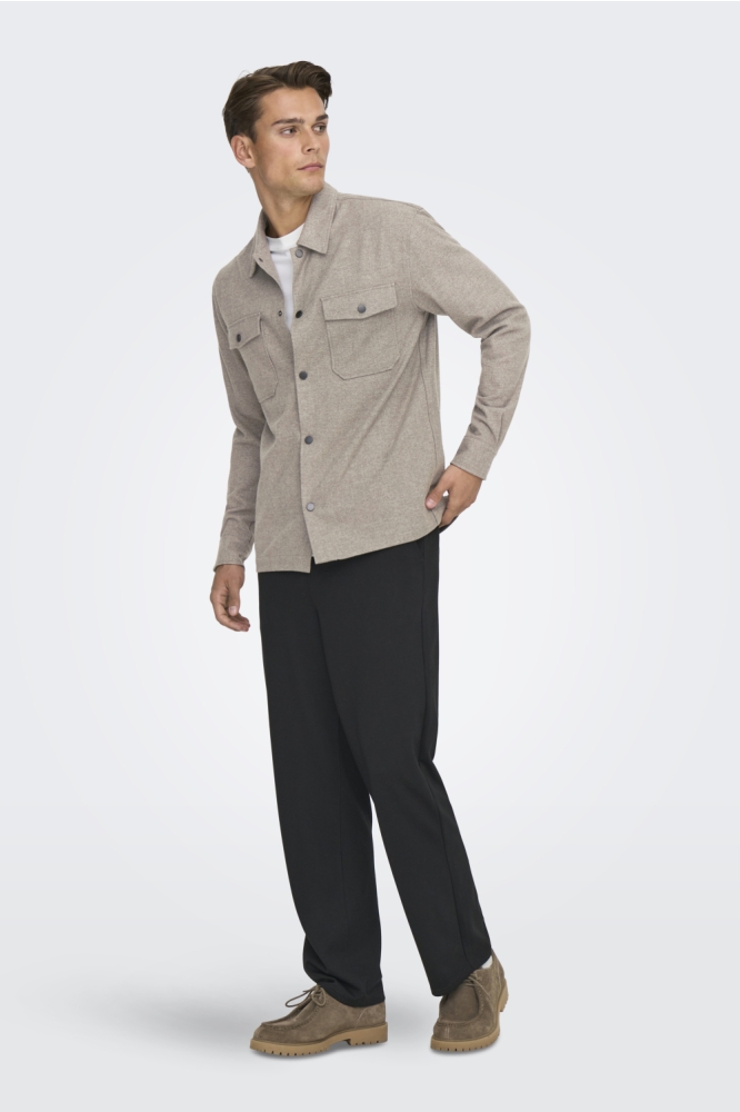 Only & Sons camel heren overhemd | Model
