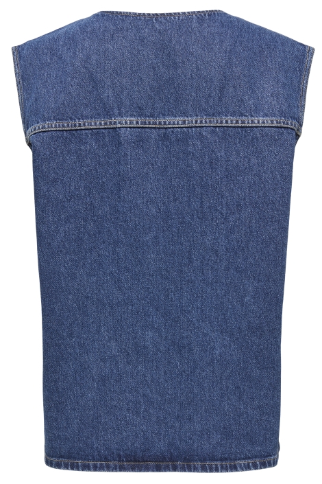 Only blauwe dames gilet | Achteraanzicht
