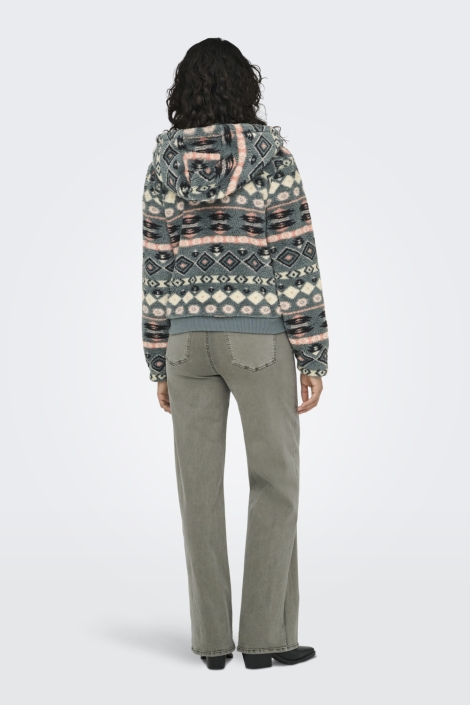 Only groene dames vest | Model achteraanzicht